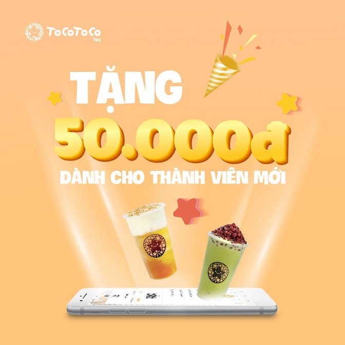 toco đăng ký thành viên tặng voucher 50k